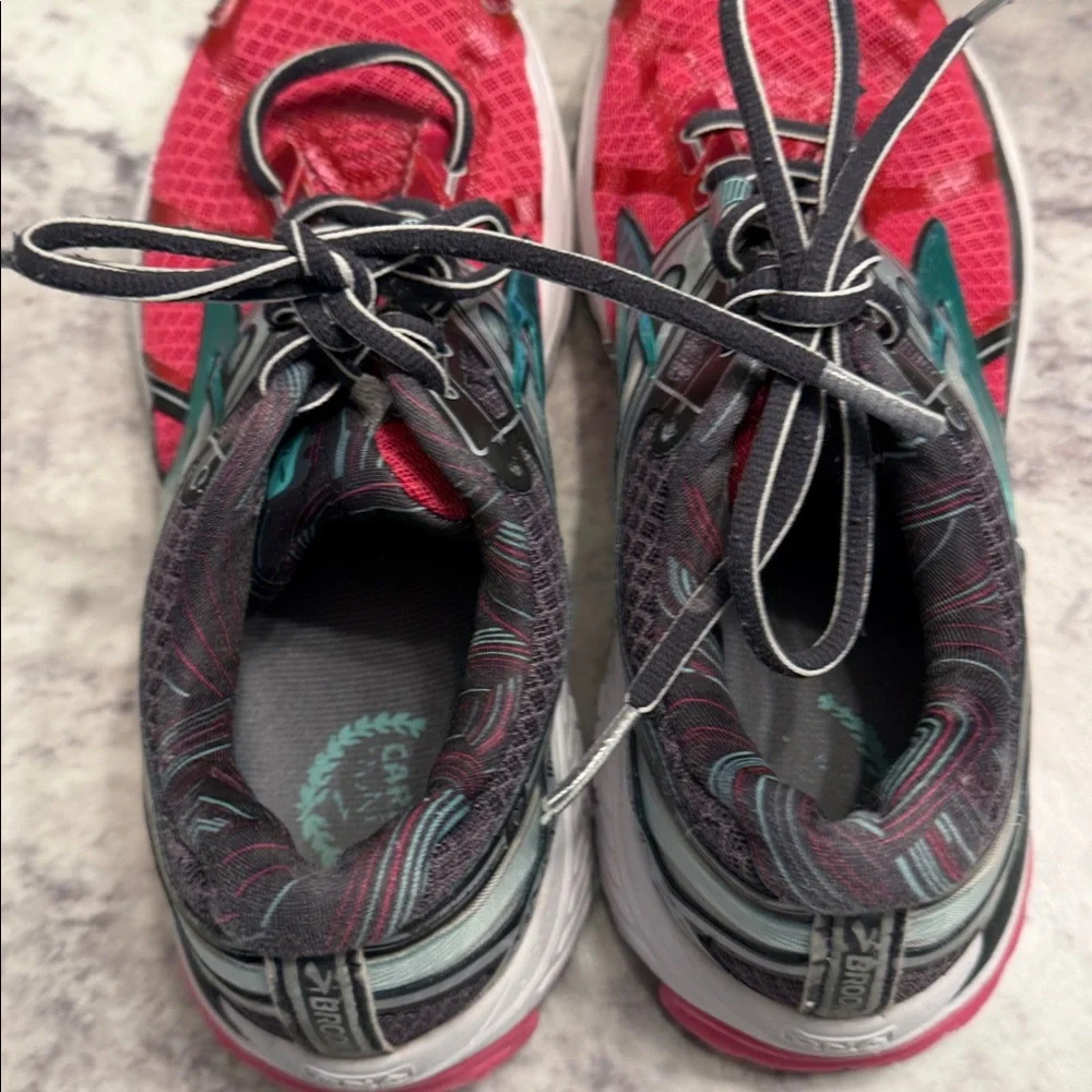 Brooks RAVENNA 7 Women's Running Shoes Size 9.5 Pink Teal Gray EUC